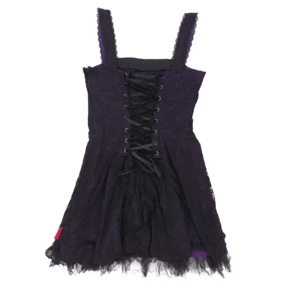TRIPP NYC Purple Corset Mini Dress Lace Up Whimsigoth Fairy 90s Y2k Grunge  Witch